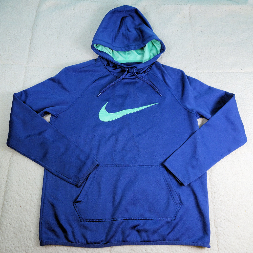 Nike Blue Dri-Fit Hoodie w/ Swoosh Medium
